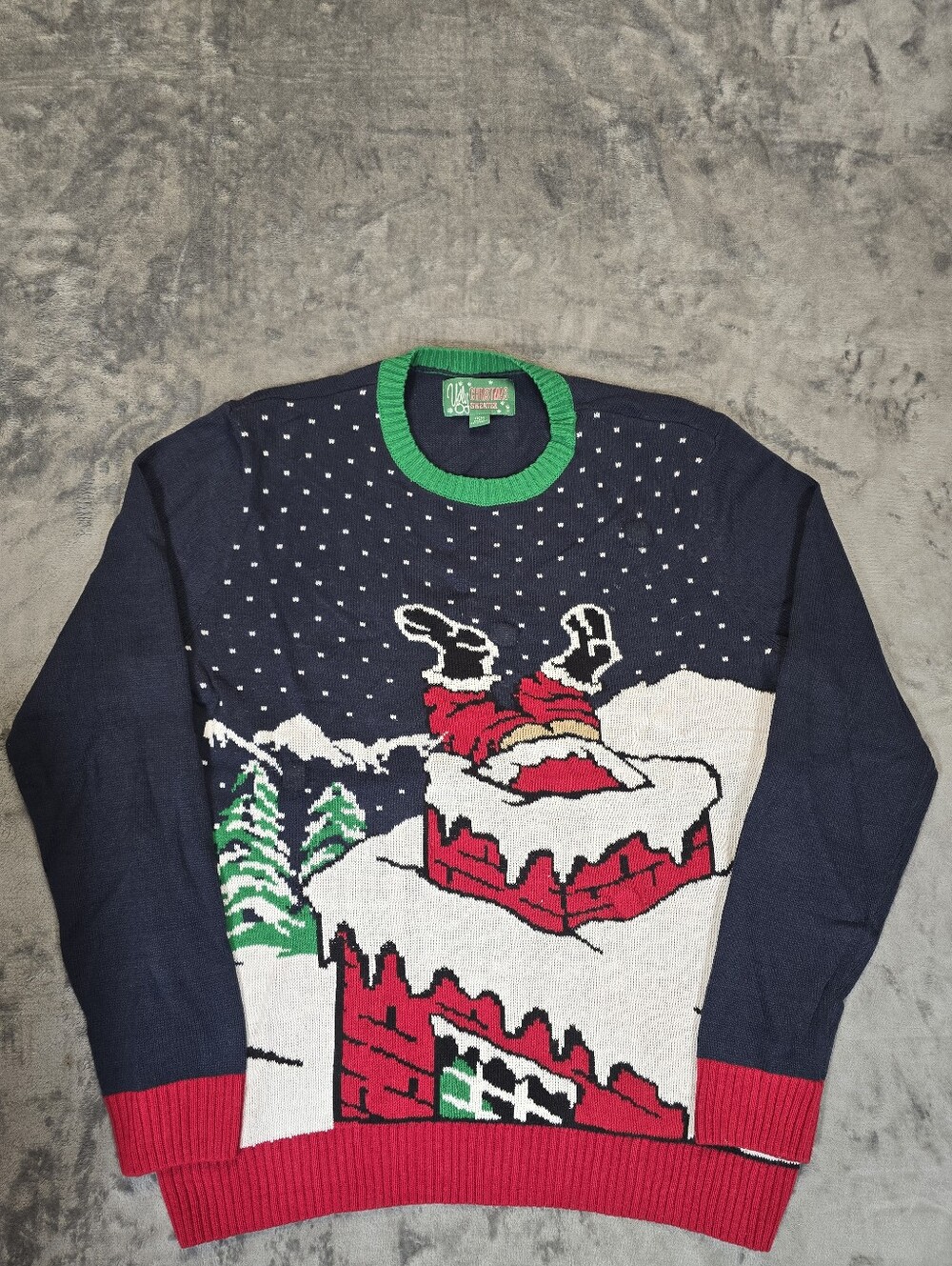 Ugly Christmas Sweater Size XL Santa Chimney Xmas